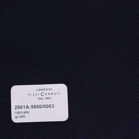 2801a-5860/0003 Cerruti Lanificio - Vải Suit 100% Wool - Xanh Dương Trơn